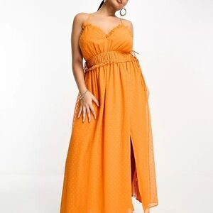Asos Curve Orange slip dress size US16